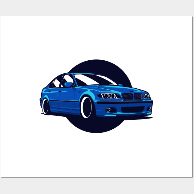 Blue E46 Sedan Wall Art by KaroCars